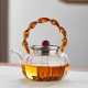 Glass teapot|tea and water separation teapot|glass handle teapot|flower teapot|tea maker|tea set|tea party set|afternoon tea set