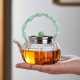 Glass teapot|tea and water separation teapot|glass handle teapot|flower teapot|tea maker|tea set|tea party set|afternoon tea set