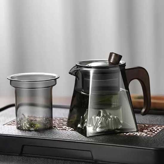 Glass teapot | High temperature resistant glass steaming teapot | Thickened glass kettle | Integrated steaming teapot Glass teapot | High temperature resistant glass steaming teapot | Thickened glass kettle | Integrated steaming teapot
