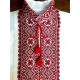 Ukrainian custom embroidered shirt for men White linen wedding costume Slavic red black cross stitch embroidery Ethnic Christmas gift