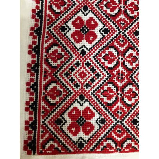 Ukrainian custom embroidered shirt for men White linen wedding costume Slavic red black cross stitch embroidery Ethnic Christmas gift