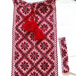 Ukrainian hand embroidered shirt for men White Slavic wedding costume Red & black cross stitch embroidery Ethnic Christmas gift